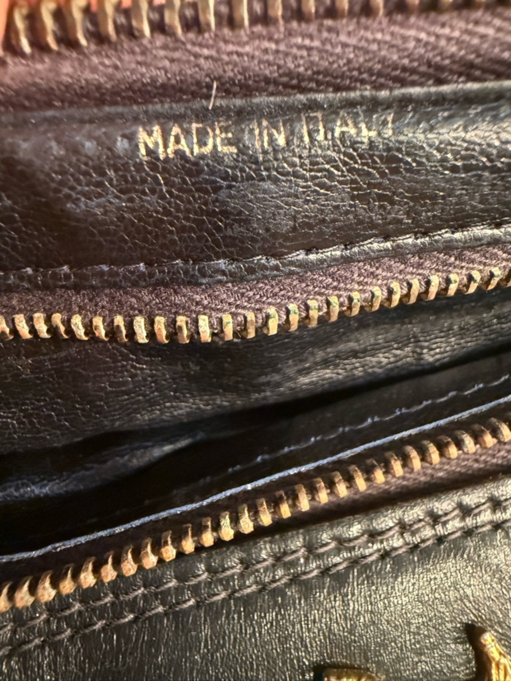 Celine Vintage Navy Leather Trim Monogram Satchel with Navy Blue Leather Lining - Picture 11 of 16